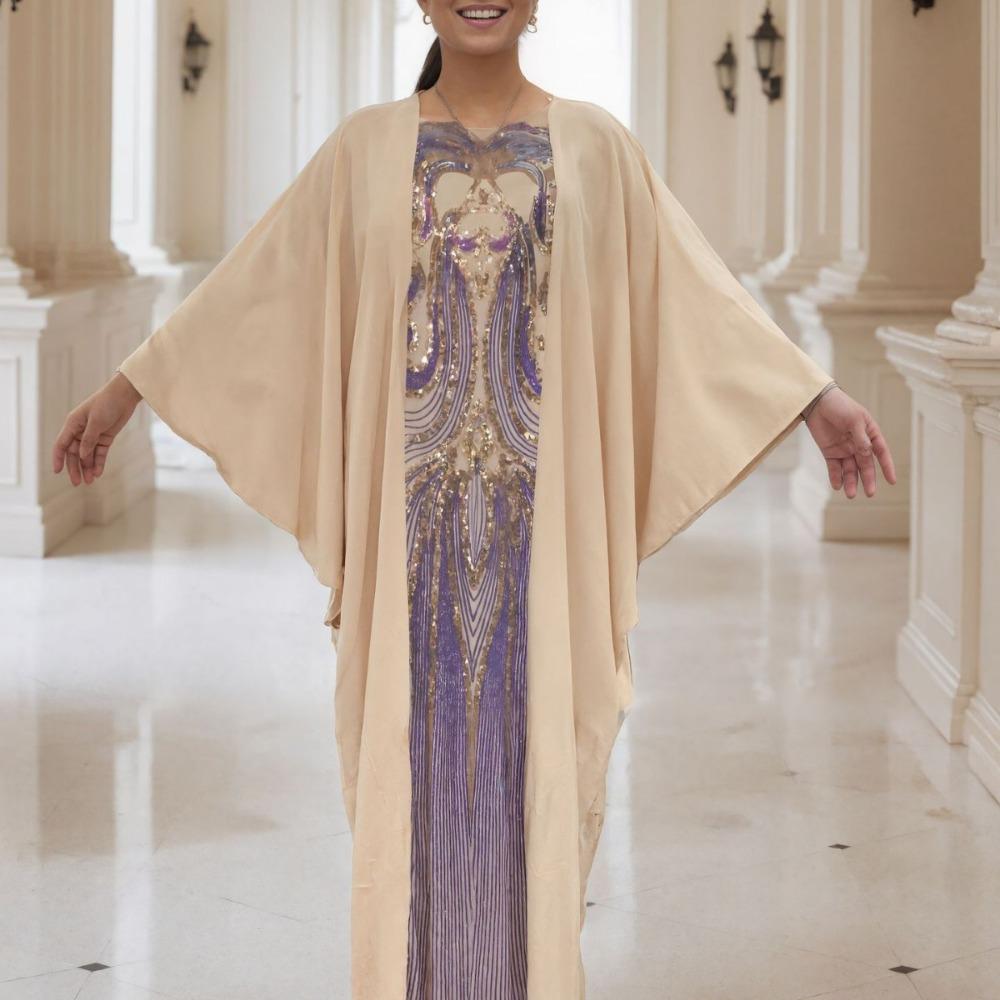 Übergröße Boho Kaftan Kleid, Damen Übergröße Maxi Cover Up Kleid