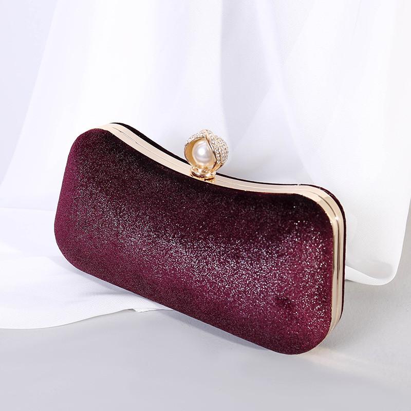 Velvet Handbag With Gold Foil Embellishments For Evening Wear And Formal Events