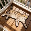 Non Slip Cat Floor Mat Absorbent Bedside Carpet Room Accessory Cat Shaped Rug  Bathroom