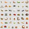50 Bug Graffiti Stickers Mobile Phone Computer Suitcase Waterproof Decorative Stickers Cartoon Bug Stickers
