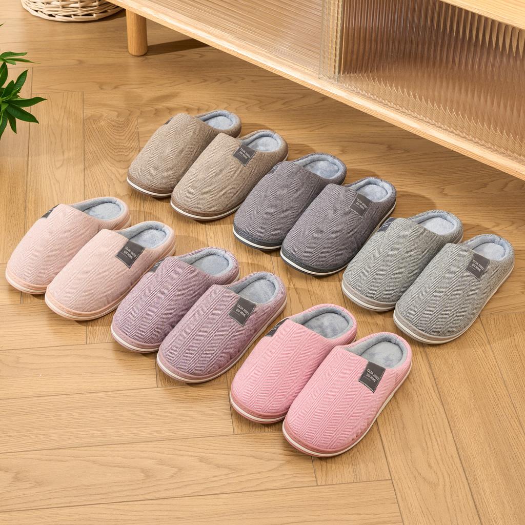 Winter Women Home Slippers Plush Warm Flat Slides Breathable Soft Non-slip Slippers Indoor Outdoor Men Casual Slippers
