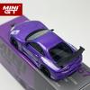 QEZT6 MINIGT 1:64 Toyota Supra A80 Top Secret GT-300 Top Secret Purple MGT Alloy Car Model 1067