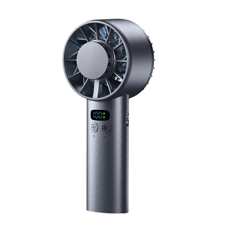 Multifuntional Digital Display Fan Efficient Cooling Fan 5200mAh Quiet Powerful Fan Plastic Texture for Outdoor Travel