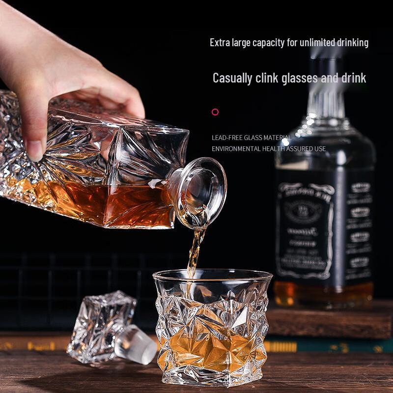 Carved Glass Whiskey Decanter