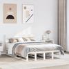 VidaXL Bed Frame with Headboard White 140x200 Cm Solid Pine Wood, Bed, Bedroom Furniture, Wooden Bed, Bed 3302295