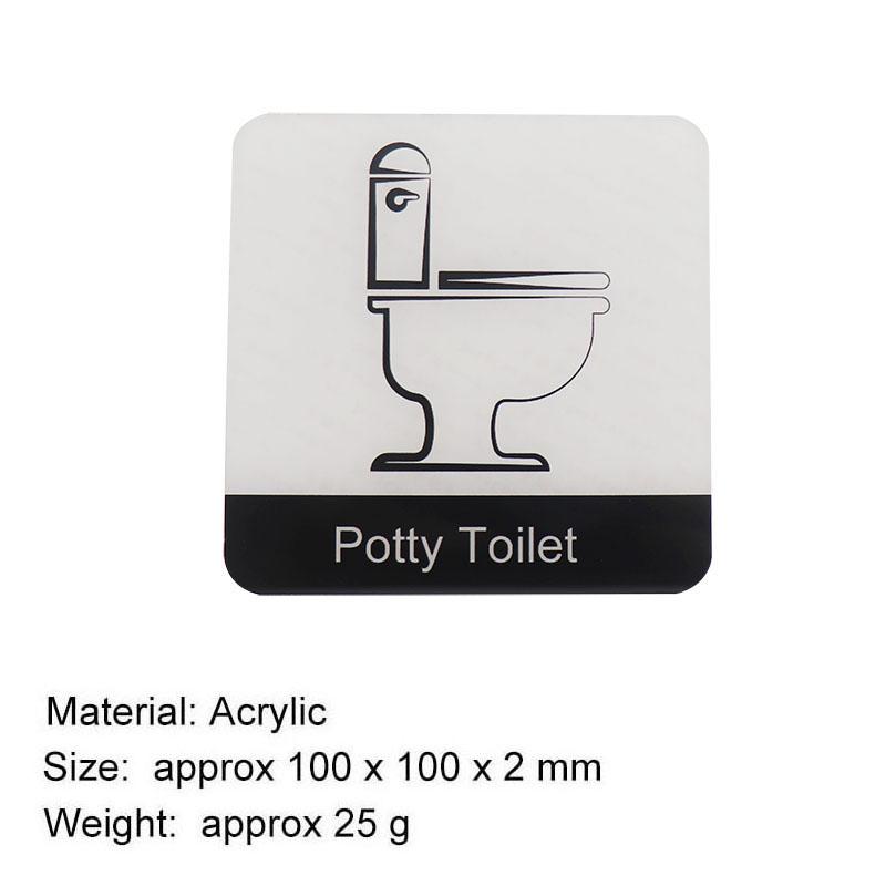Creative Signage Toilet Sticker Funny Potty Squat Toilet Sign Bathroom Door Washroom for Mall Shops Cafe Home House Public Place