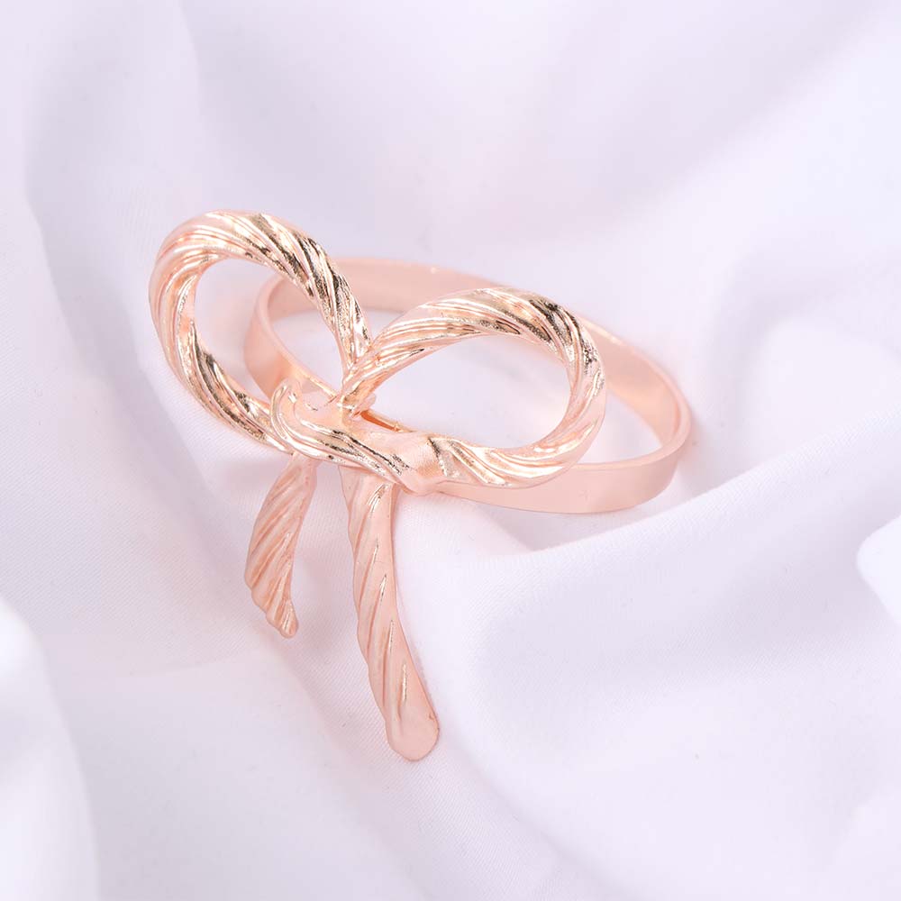 6 Pieces Elegant Bow Knot Napkin Rings Zinc Zinc Zinc Alloy Tissue Ring Napkin Buckle  Banquet Party