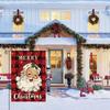 Merry Christmas Decoration Santa Claus Snow Buffalo Plaid Garden Yard Ag 12x18 ANM VVL YYX EEZ
