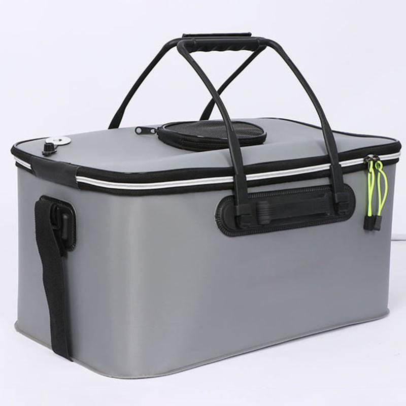 Tragbare Eva Angeltasche Faltbarer Angelaus Eimer Atmungsaktive Lebendfischbox Camping Wasserbehälter Waschbecken Tackle Aufbewahrungstasche