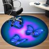 1pc Butterfly Blue Design Carpet for Office Non-Slip, Round Carpet, Soft & Comfortable, Carpet for Office, Lightweight Round Floor Mat yy251226079