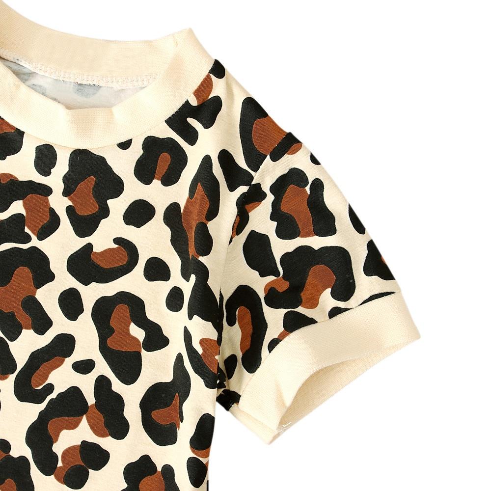 Unisex Baby Kids Leopard Prints T-shirt and Pants 2PCS Outfits Clothes