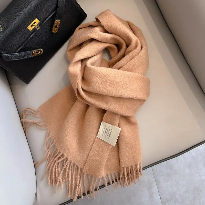 Winter Narrow Scarf 28 Color 100% Wool Scarf Hot Selling Solid Color Scarf Men's and Women's Universal Warm and Cold Proof Scarf