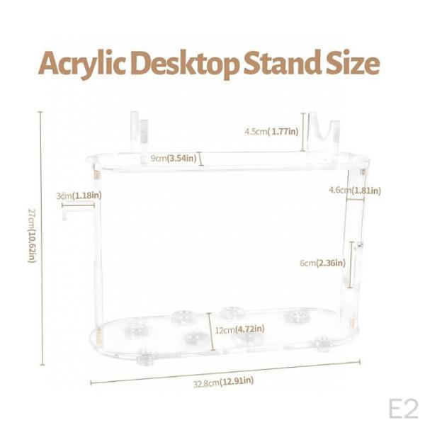 Desktop Hair Tool Holder Storage with Two Hooks Acrylic Iron Accessories for Home