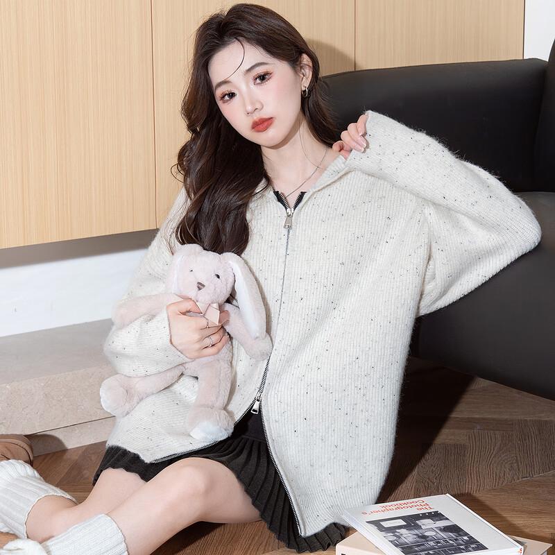 

TonLion Women s 2025 Autumn Simple Hooded Cardigan Jacket S