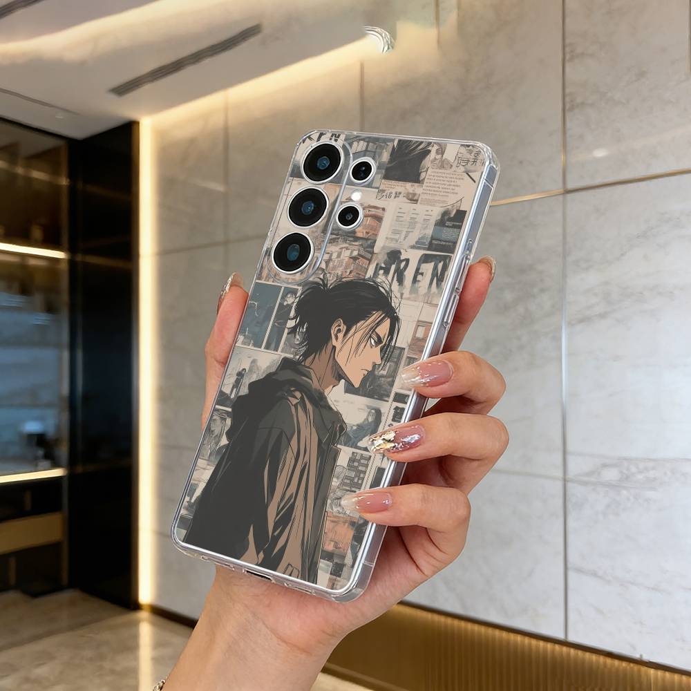 

A-ttack -on -Titan -Eren Y-Yeager Phone Case For Samsung S25,S24,S21,S22,S23,S30,Ultra,S20,Plus,Fe,Lite Transparent Cover Samsung S25Plus