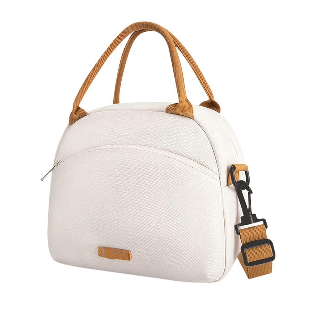 Große Kapazität Schulter Crossbody Lunchtasche Tragbare Handheld Isolierte Kühltasche für Büroangestellte Lebensmittelaufbewahrung mit Reißverschlusstasche vorne