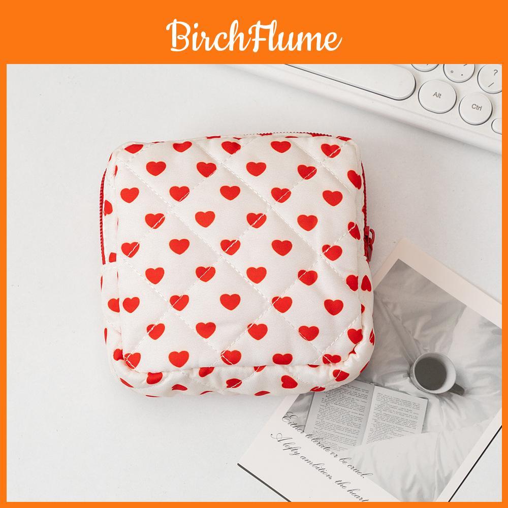 Heart Pattern Travel Makeup Bag With Breathable Cotton For Women And Men