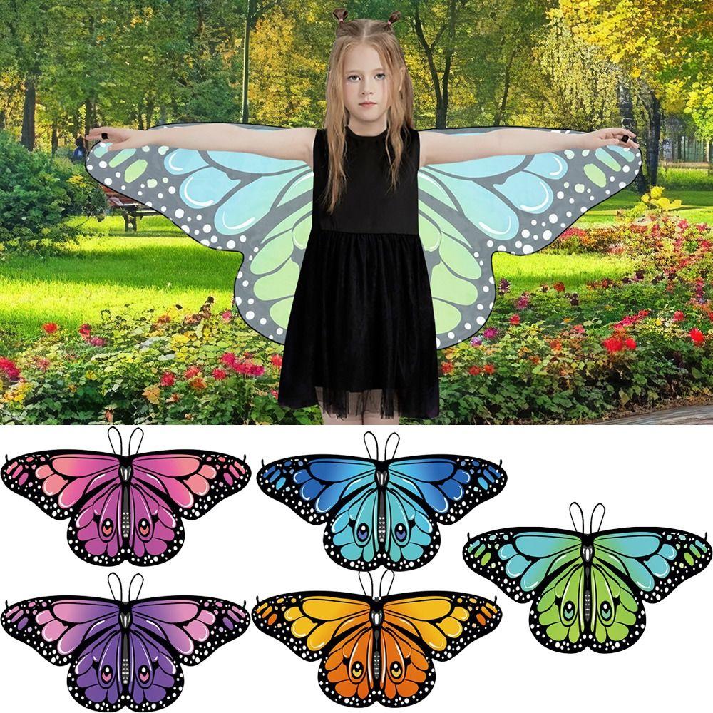 Buntes Schmetterlingsflügel-Umhang Elegante Kinder-Schmetterlingsflügel Halloween Feen-Umhang Kostüm
