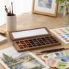 Wooden Water-Based Paint Box Detachable Art Supply Travel