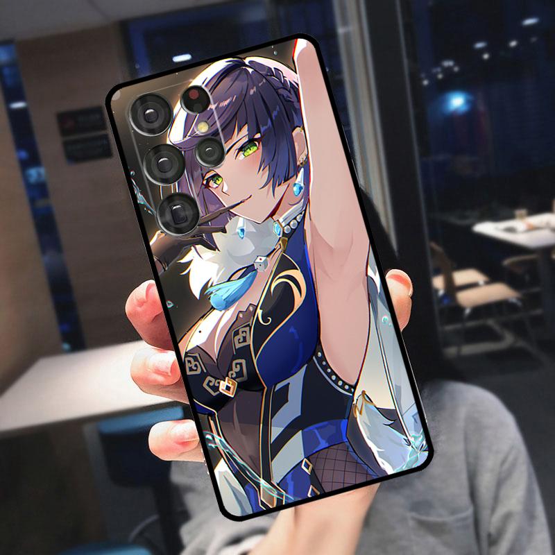 Yelan Genshin Impact Cover For Samsung Galaxy S24 Ultra S25 S22 S23 Plus S20 S21 FE S9 S10 S23 FE Phone Case
