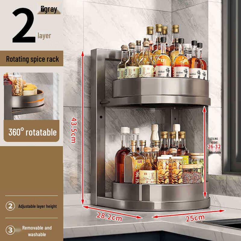 Mi Ling 3-Tier Rotating Kitchen Spice Rack