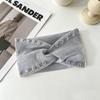 Versatile Rhinestone Elastic Headband for Face Washing & Sports - Simple, Solid Color, Sweat-Absorbing Fabric