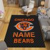 Custom Name,Chicago Bears Home Sofa Decoration for Living Room & Bedroom, Non‑Slip Play Flannel Floor Mat for Game Room