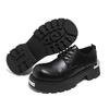Men's Casual Leather Shoes New Style Big Head Derby Thick Bottom Heightening British Style Work Shoes Anti-slip Rubber Sole