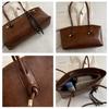 Women PU Leather Shoulder Bag Vintage Large Capacity Handbag Multi Functional Commuting Tote Bag High Looks Women's Bag
