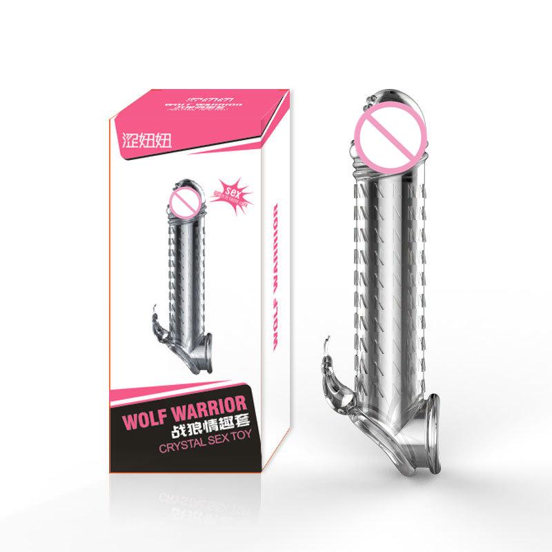 Penis Sleeve Delay Ejaculation Silicone Sex Toys For Couples Crystal Penis Extender Enlarger Cock Enlarger Ring Sex Shop