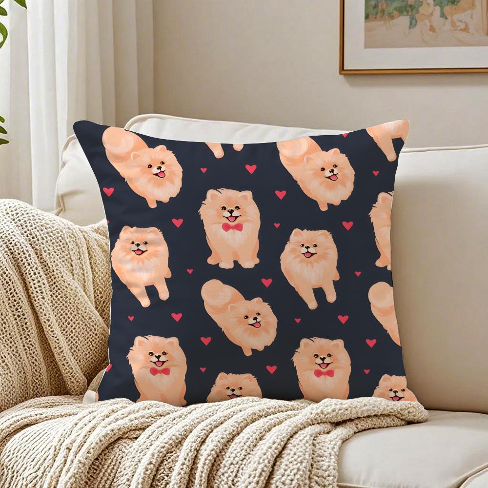NICE CUTE Pomeranian Dog Cushion Cover Pillowcase Antidustmite Living Room Sofa Decor Cushion Room