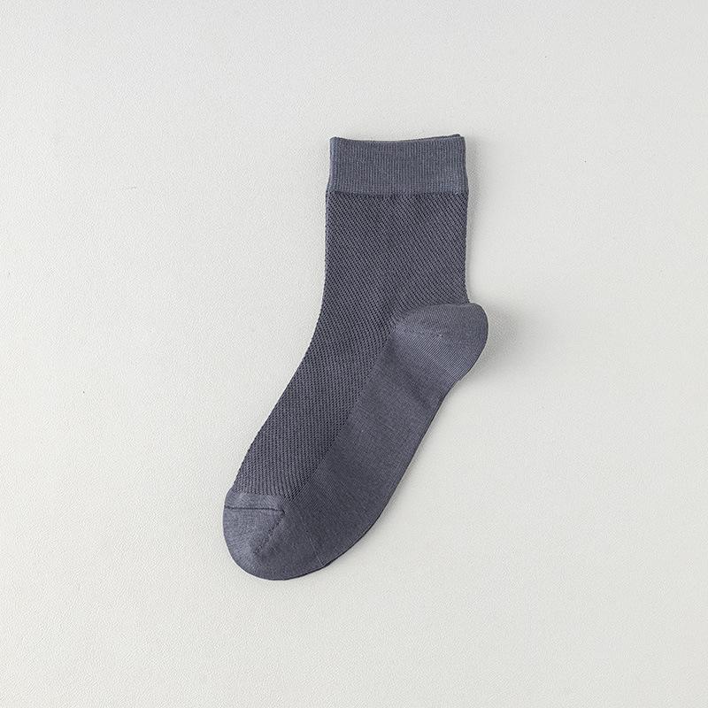 Antibacterial and Deodorizing Socks, Men's Mid-calf Socks, Summer Pure Cotton Breathable and Sweat-absorbing Men's Long Calf Socks