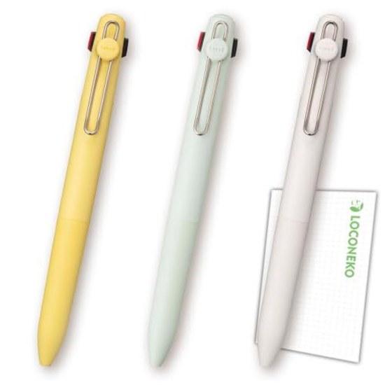 Mitsubishi Pencil Water-based Uni-ball Zenta 3-color Ballpoint Pen Standard 0.38 UBE3-ZSC CanaryMistLinen + Loconeko Card