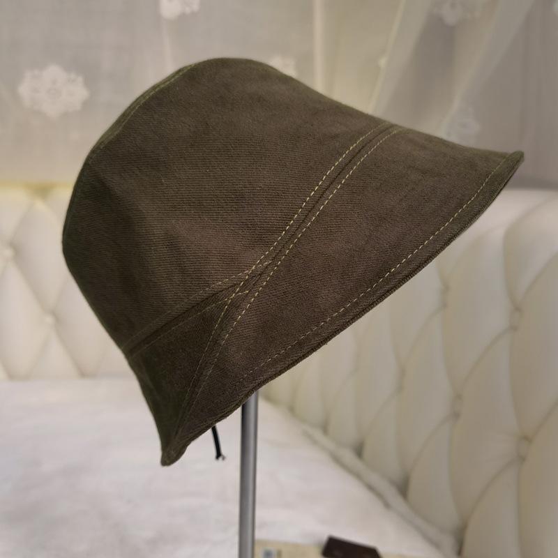 

Панама, закрывающая лицо, женская маленькая шляпа, шляпа для аутистов M（56-58cm） армия зеленый