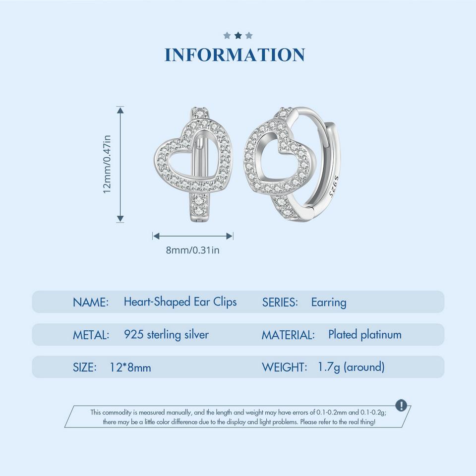 BAMOER – boucles d'oreilles en argent Sterling 925, boucles d'oreilles en forme de cœur éblouissant, Design Original, bijoux fins d'anniversaire pour femmes et filles