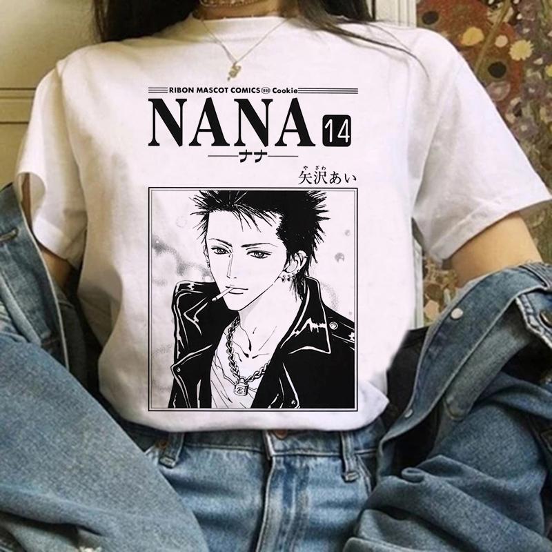 Anime Nana T Shirt for Women Japanese 2000s Style Y2k Tshirt Harajuku Fashion Casual Short Sleeve Top Kawaii Graphic T Shirts