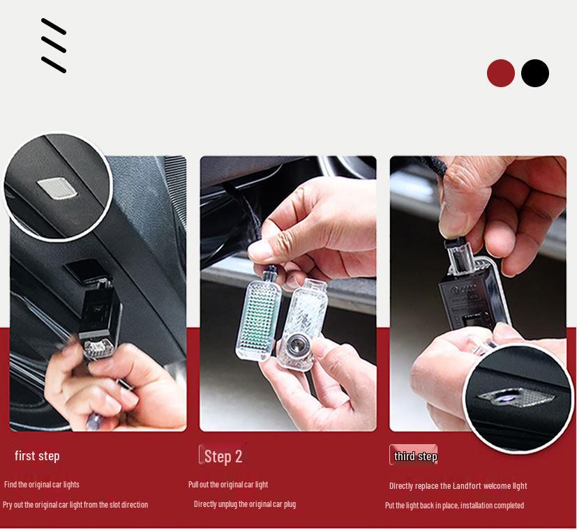 BMW Door Projection Lights: Compatible with 3, 5, 7, and X Series Models.