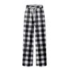 Men's Drawstring Pocket Casual Pants Plaid Stripe Print Pocket Casual Pants Home Pajama Pants