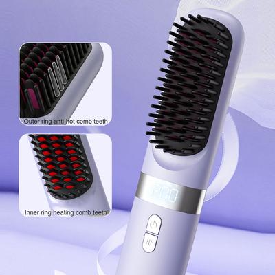 Multi Functional Straight Hair Comb Low Power Negative Ion Wireless Straight Hair Comb for Soft Smooth Hair Care Straight Hair Comb