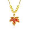 Elegant Red Maple Leaf Pendant Necklace For Women Stylish 2024 Fashion Accessory