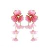 Floral Chiffon Layered Earrings Women Beach Vacation Statement Lightweight Luxury Minimalist Design