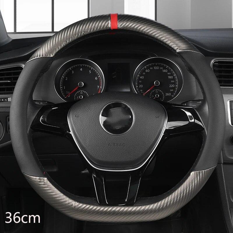 D/O Shape 36cm Carbon Fiber Car Steering Wheel Cover Size S for Honda Civic Ciimo Jade SUZUKI Alto NISSAN Juke Auto Accessories