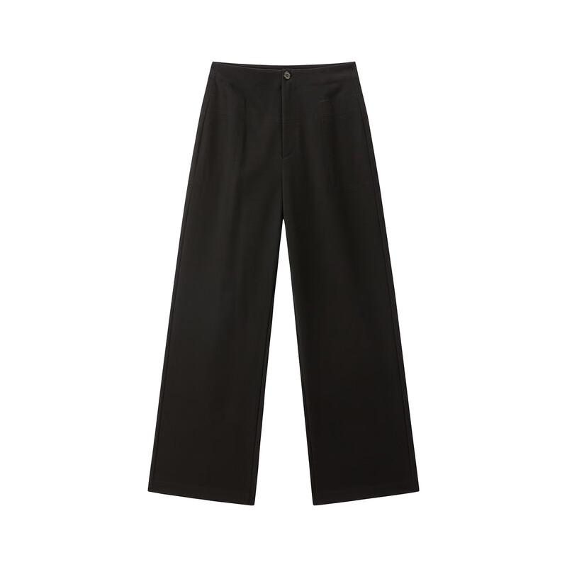 PEACEBIRD Women's High-Waisted Straight Wide-Leg Casual Pants