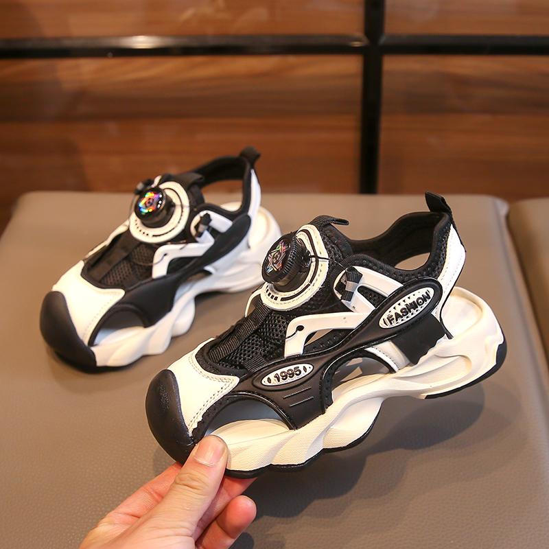 Letní dětská prodyšná obuv pro sport a volný čas Rám Outdoorové sandály Jednosíťované dětské boty Plážové boty