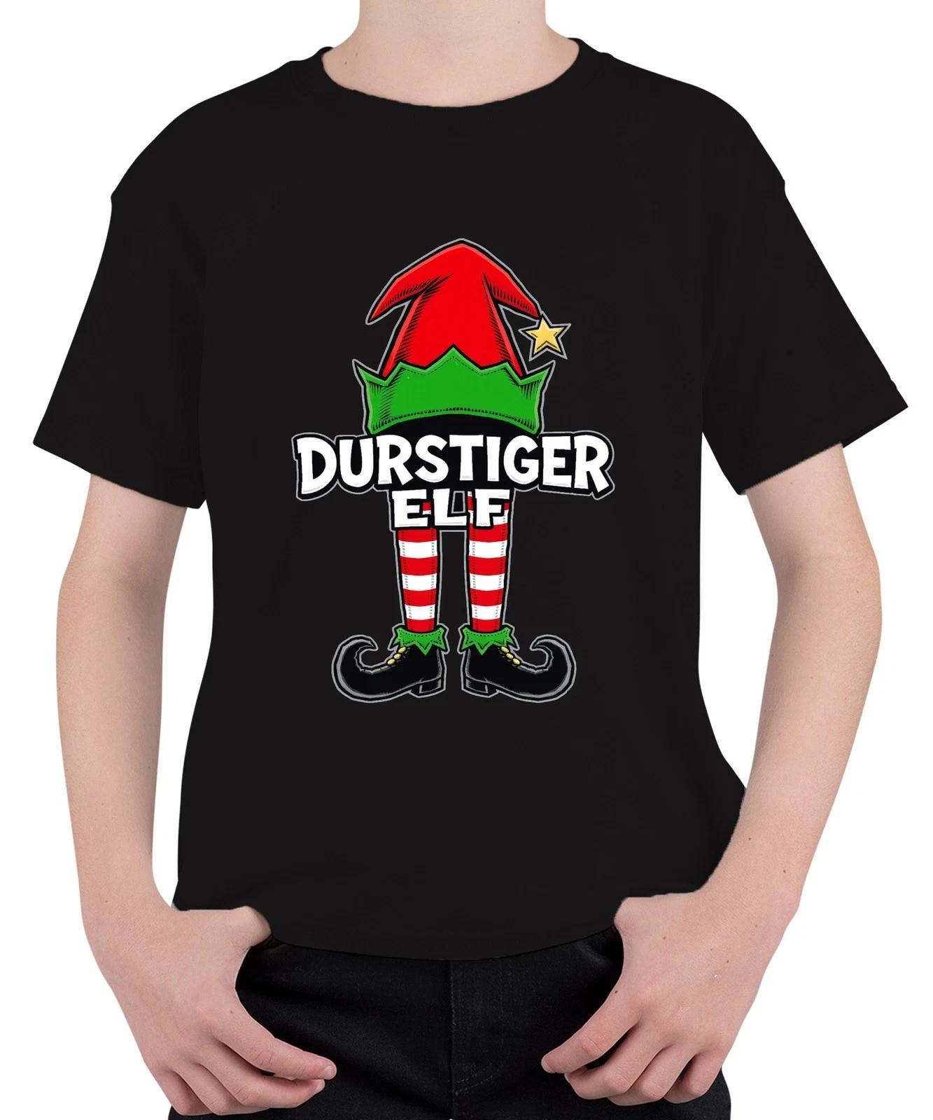 DURSTIGER ELF lustig Weihnachten Geschenk Weihnachtsfeier Elfen Unisex Kinder T- L