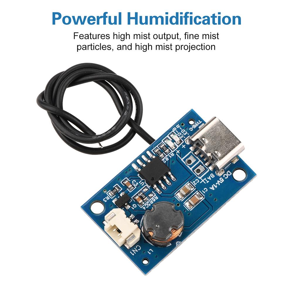 DC 5V Ultrasonic Humidifier Module DIY Humidifier Sprayer Atomization Drive Control Board Auto Shut-off on Low Water Type-C