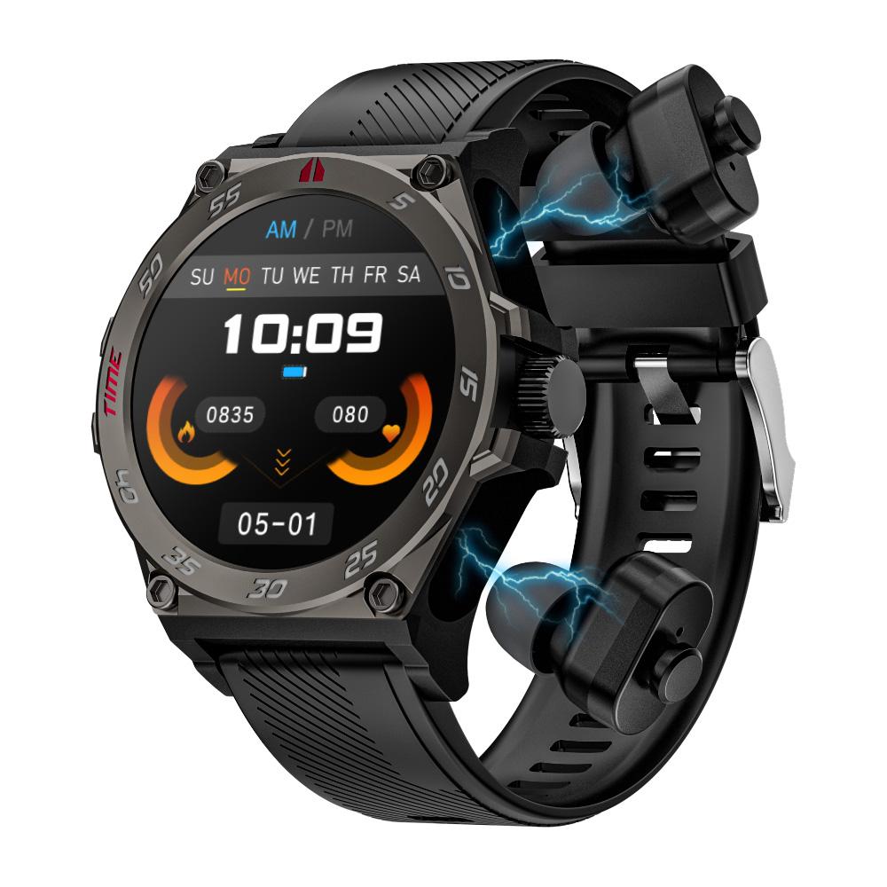 Chytré hodinky Rainbuvvy LC18 TWS 1,53palcové plně dotykové hodinky AMOLED Bluetooth 5.0 s přehráváním místní hudby Dlouhá výdrž baterie Vícejazyčné sportovní hodinky