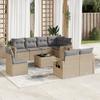 Vidaxl 9-Cz. Set di Mobili da Giardino con Cuscini, Beige, Polyrattan
