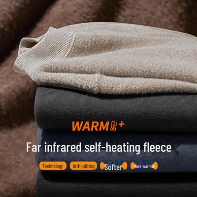 Men's Self-Heating Fleece-Knit Half Turtleneck Sweater - Thickened Warm Innerwear for Autumn/Winter 2024