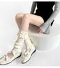 Colorful Lace Bow Ballet-Style Calf Socks: Autumn & Winter Leg Warmers